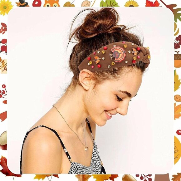 Thanksgiving Headband Women Turkey Fall Hair Accessory Festive Holiday main image 7